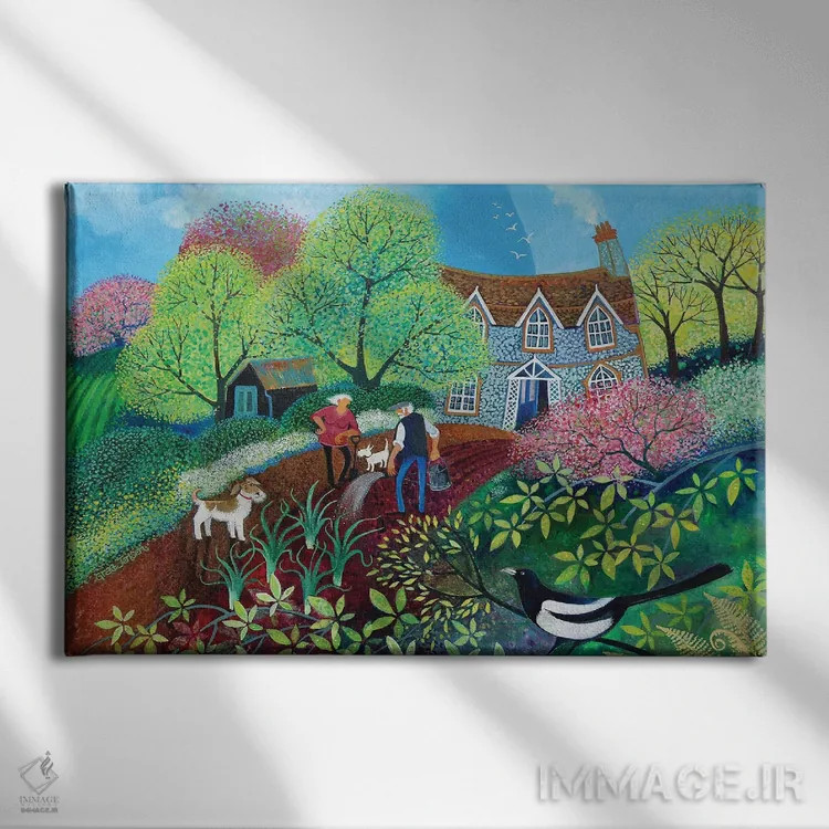 تابلو اهالی روستا، ۲۰۱۸ اثر لیزا گرا یِنسن - نمای روبهرو روی دیوار