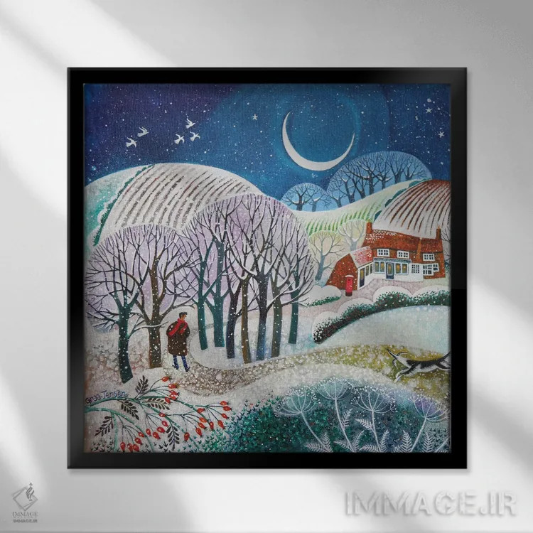 تابلو موج سرما، ۲۰۲۱ اثر لیزا گرا یِنسن - نمای قابدار مشکی