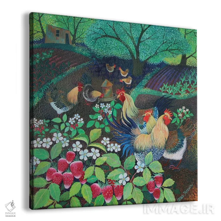 تابلو جشن مرغها، ۲۰۱۶ اثر لیزا گرا یِنسن - نمای پرسپکتیو محصول