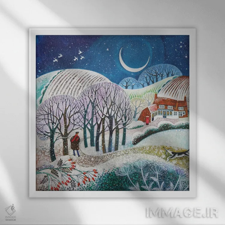 تابلو موج سرما، ۲۰۲۱ اثر لیزا گرا یِنسن - نمای قابدار سفید