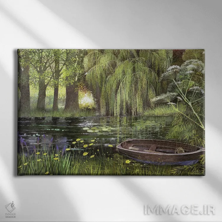 تابلو قایق جورج، ۲۰۰۰ اثر لیزا گرا یِنسن - نمای روبهرو روی دیوار