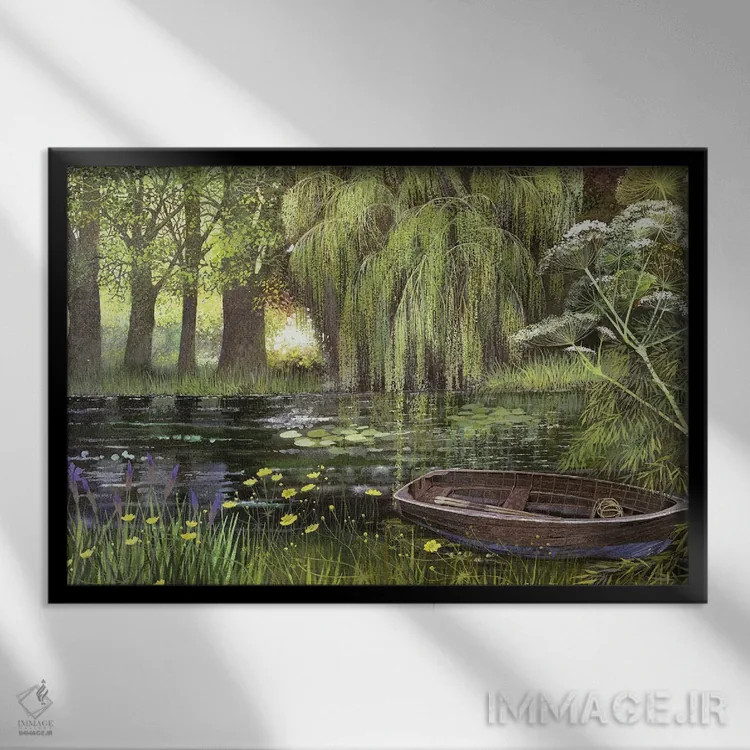 تابلو قایق جورج، ۲۰۰۰ اثر لیزا گرا یِنسن - نمای قابدار مشکی