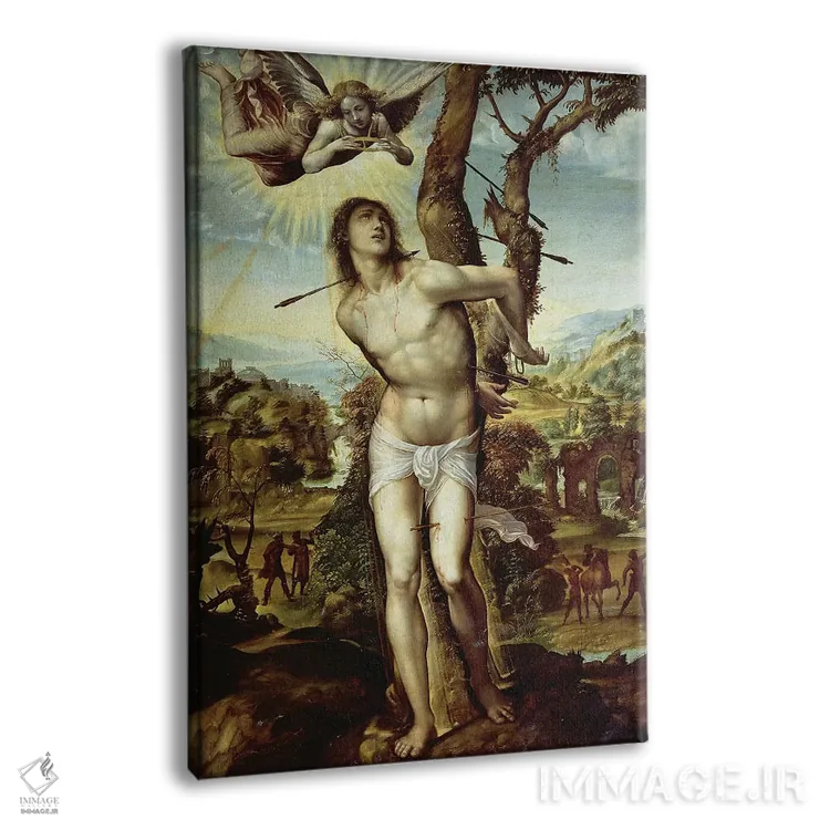 تابلو سنت سباستین (نقاشی معنویتی) اثر جیووانی آنتونیو باسی سودا (نقاش رنسانس ایتالیا) - نمای پرسپکتیو محصول