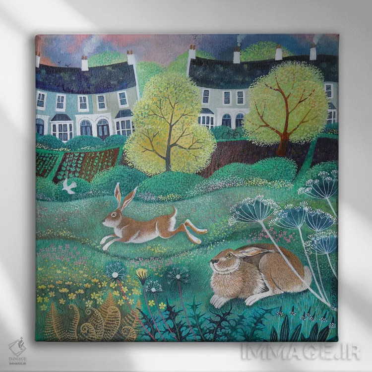 تابلو واگذار شده به طبیعت، ۲۰۱۷ اثر لیزا گرا یِنسن - نمای روبهرو روی دیوار