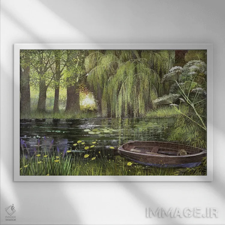 تابلو قایق جورج، ۲۰۰۰ اثر لیزا گرا یِنسن - نمای قابدار سفید