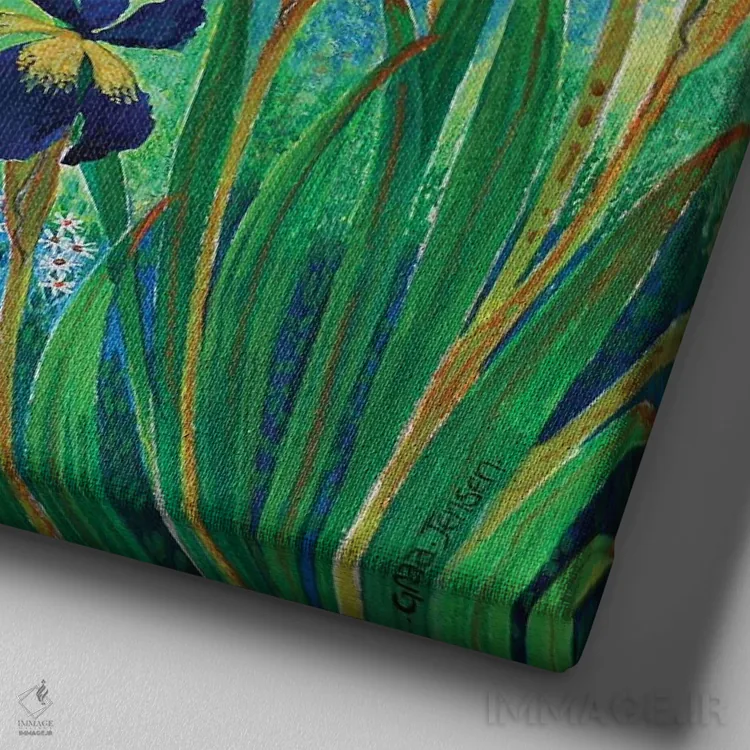 تابلو باغ کیت، ۲۰۱۷ اثر لیزا گرا یِنسن - نمای نزدیک بافت بوم