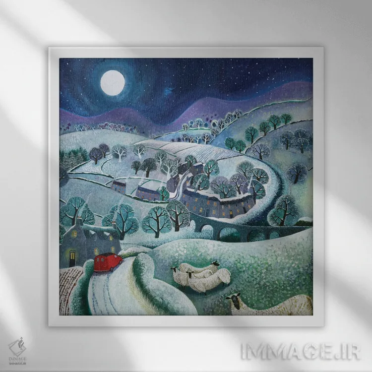 تابلو اولین بارش ریز، ۲۰۱۶ اثر لیزا گرا یِنسن - نمای قابدار سفید