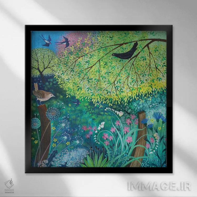 تابلو باغ جنی، ۲۰۱۷ اثر لیزا گرا یِنسن - نمای قابدار مشکی