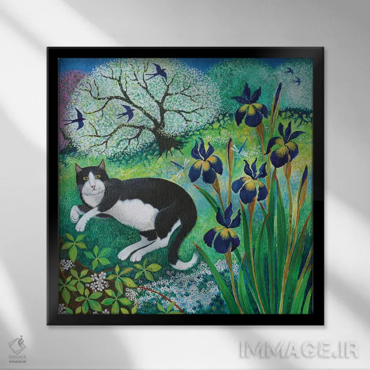 تابلو باغ کیت، ۲۰۱۷ اثر لیزا گرا یِنسن - نمای قابدار مشکی