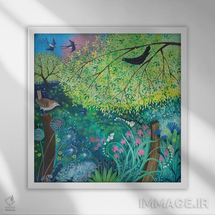 تابلو باغ جنی، ۲۰۱۷ اثر لیزا گرا یِنسن - نمای قابدار سفید