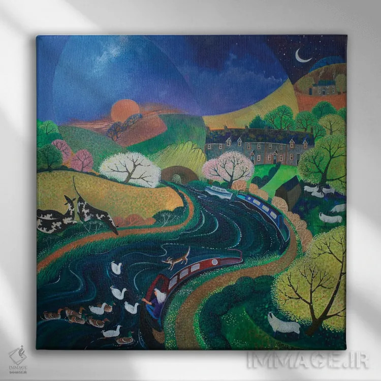 تابلو مهار شده برای شب، ۲۰۱۲ اثر لیزا گرا یِنسن - نمای روبهرو روی دیوار