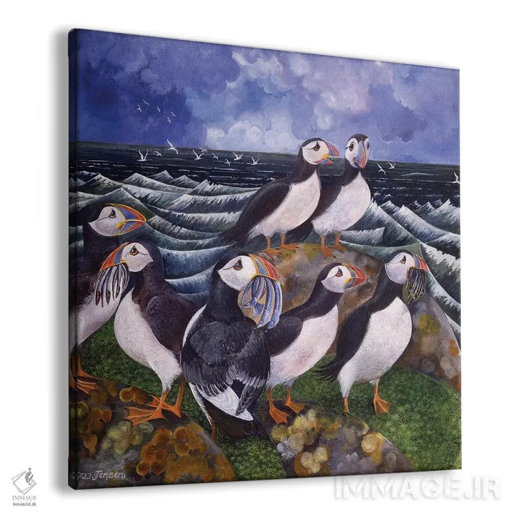 تابلو پافینها (پرندگان دریایی)، ۲۰۰۰ اثر لیزا گرا یِنسن - نمای پرسپکتیو محصول