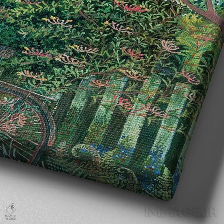 تابلو دوچرخه مارتین، ۱۹۹۱ اثر لیزا گرا یِنسن - نمای نزدیک بافت بوم