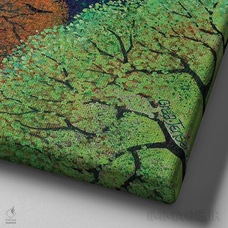 تابلو انگلستان شاد، ۲۰۱۶ اثر لیزا گرا یِنسن - نمای نزدیک بافت بوم