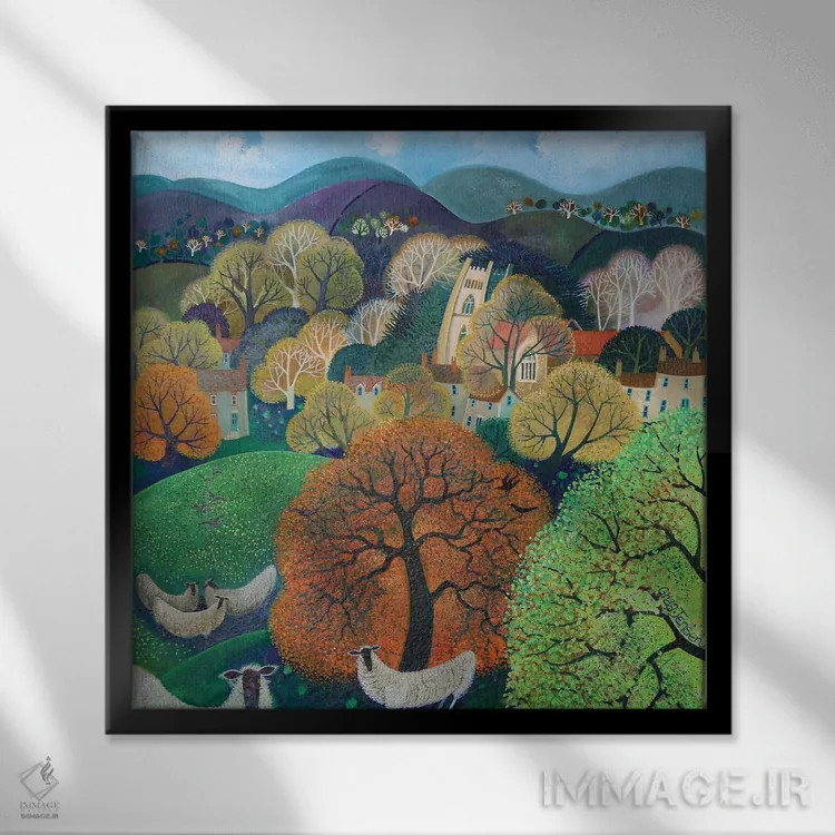 تابلو انگلستان شاد، ۲۰۱۶ اثر لیزا گرا یِنسن - نمای قابدار مشکی