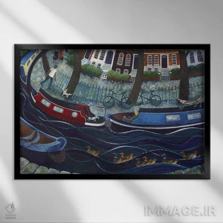 تابلو کانال رجنت (لندن) اثر لیزا گرا یِنسن - نمای قابدار مشکی