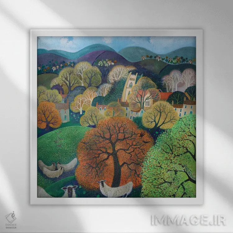 تابلو انگلستان شاد، ۲۰۱۶ اثر لیزا گرا یِنسن - نمای قابدار سفید