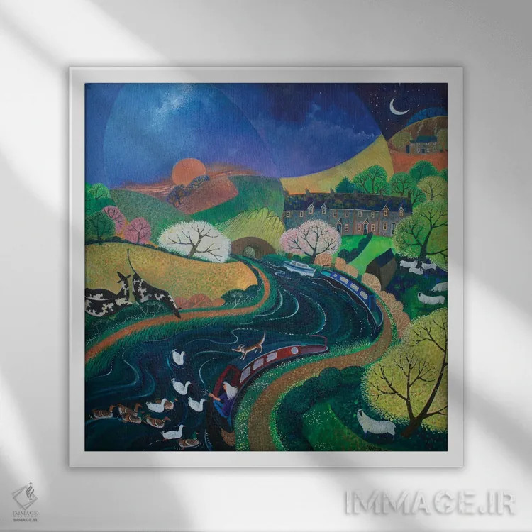 تابلو مهار شده برای شب، ۲۰۱۲ اثر لیزا گرا یِنسن - نمای قابدار سفید