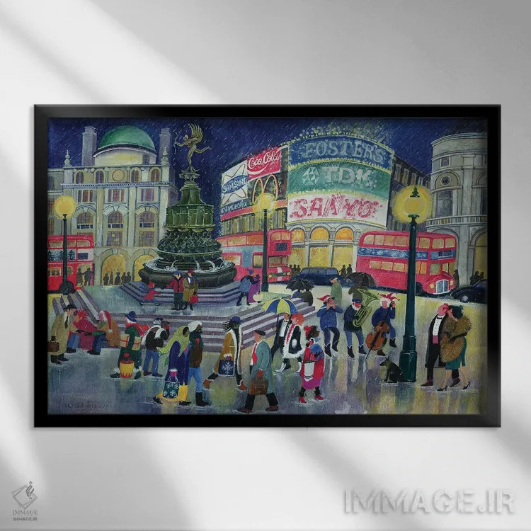 تابلو پیکادلی (لندن) اثر لیزا گرا یِنسن - نمای قابدار مشکی