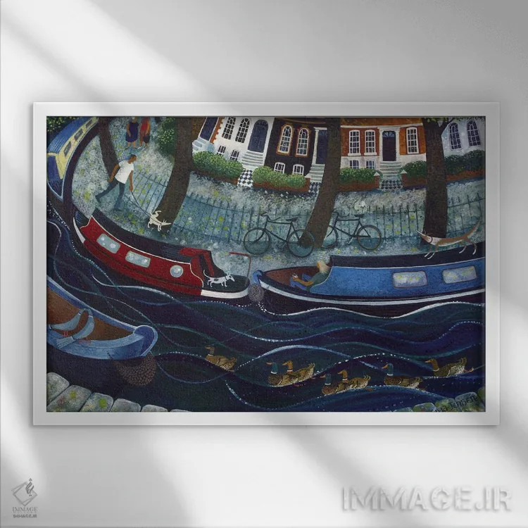 تابلو کانال رجنت (لندن) اثر لیزا گرا یِنسن - نمای قابدار سفید