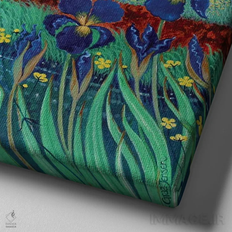 تابلو پیادهروی کنار رود وای، ۲۰۱۷ اثر لیزا گرا یِنسن - نمای نزدیک بافت بوم