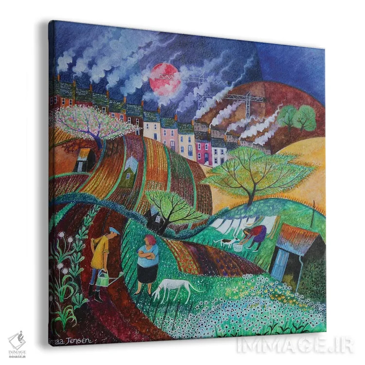 تابلو دودکشهای دودی، ۲۰۱۸ اثر لیزا گرا یِنسن - نمای پرسپکتیو محصول