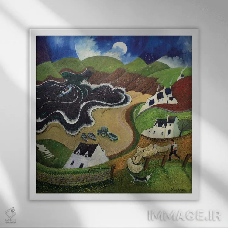 تابلو زندگی ساده، ۲۰۱۳ اثر لیزا گرا یِنسن - نمای قابدار سفید