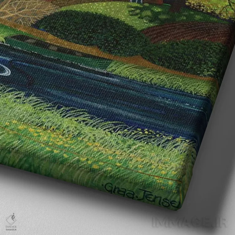 تابلو سنت کاترین، نزدیکی شالفورد، ۲۰۱۳ (انگلیس) اثر لیزا گرا یِنسن - نمای نزدیک بافت بوم