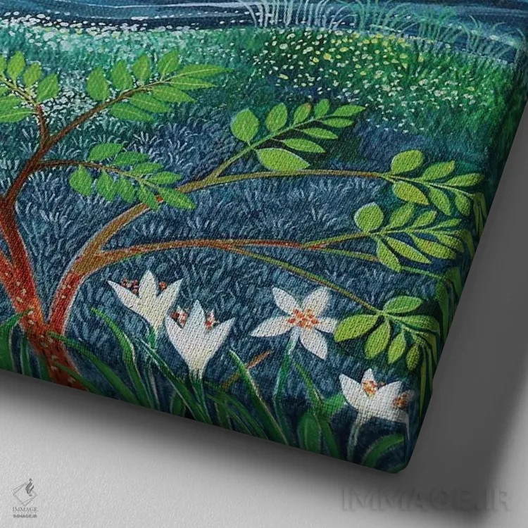 تابلو سنت لارنس، ۲۰۲۱ اثر لیزا گرا یِنسن - نمای نزدیک بافت بوم