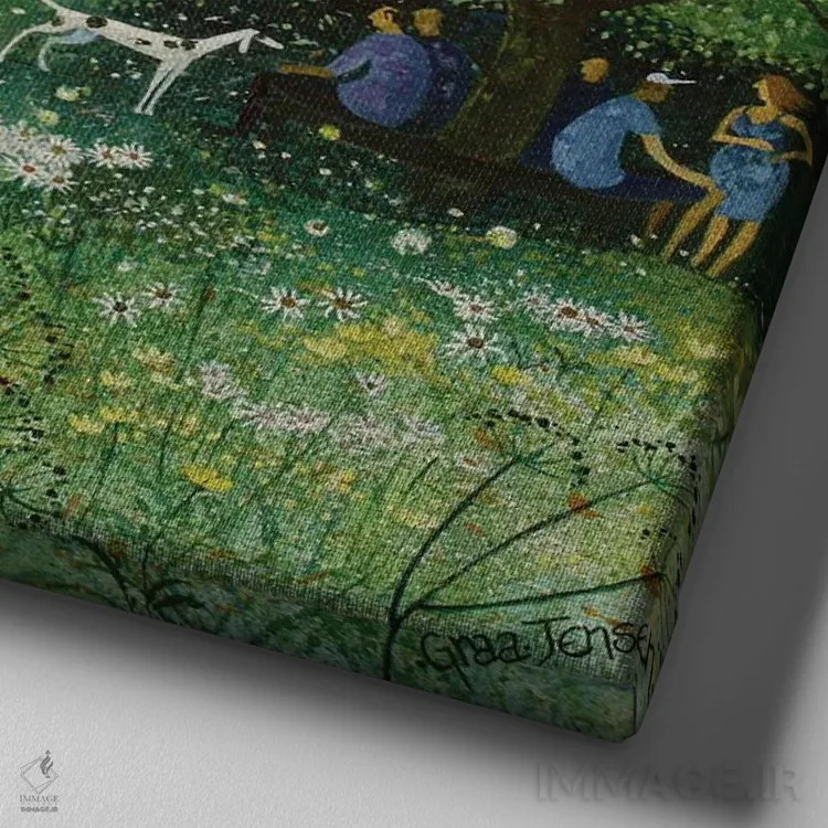 تابلو درخت جو (نقاشی آبرنگ)، ۲۰۰۹ اثر لیزا گرا یِنسن - نمای نزدیک بافت بوم