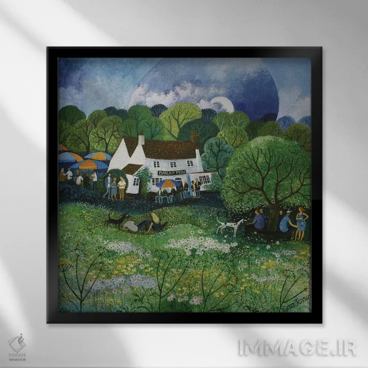 تابلو درخت جو (نقاشی آبرنگ)، ۲۰۰۹ اثر لیزا گرا یِنسن - نمای قابدار مشکی