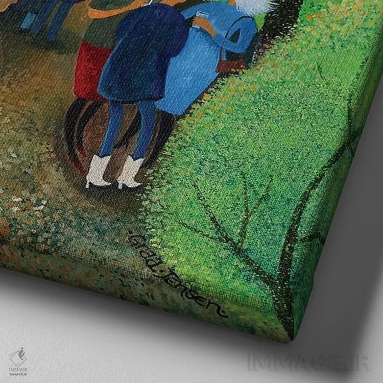تابلو مهمانخانه داو در همرسمیت، ۲۰۱۵ اثر لیزا گرا یِنسن - نمای نزدیک بافت بوم