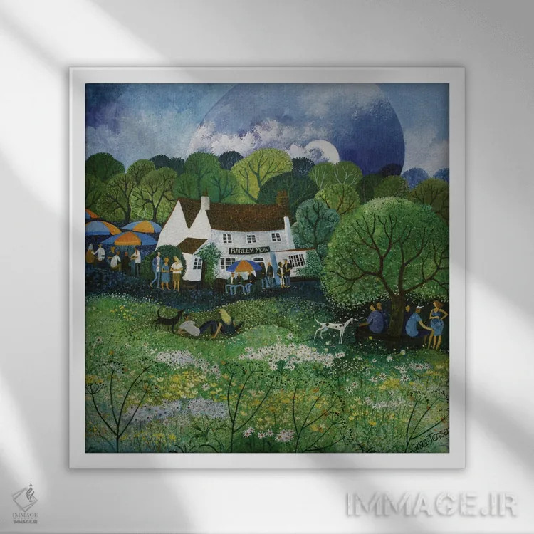 تابلو درخت جو (نقاشی آبرنگ)، ۲۰۰۹ اثر لیزا گرا یِنسن - نمای قابدار سفید