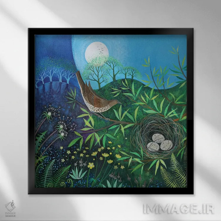 تابلو توکا، ۲۰۱۹ (پرنده) اثر لیزا گرا یِنسن - نمای قابدار مشکی