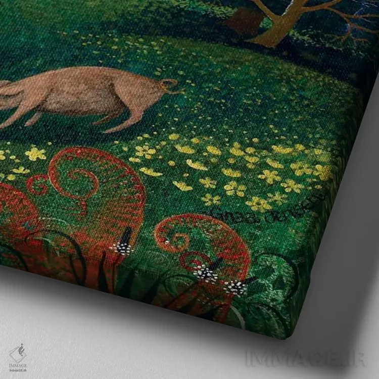 تابلو کاملاً ارگانیک اثر لیزا گرا یِنسن - نمای نزدیک بافت بوم