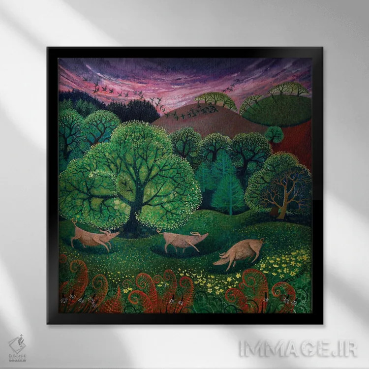 تابلو کاملاً ارگانیک اثر لیزا گرا یِنسن - نمای قابدار مشکی