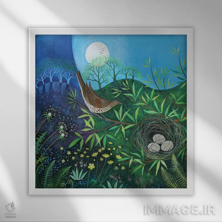 تابلو توکا، ۲۰۱۹ (پرنده) اثر لیزا گرا یِنسن - نمای قابدار سفید