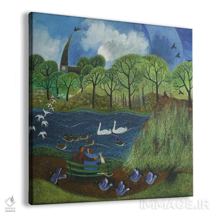 تابلو دریاچه پارک ویمبلدون، ۲۰۱۳ اثر لیزا گرا یِنسن - نمای پرسپکتیو محصول