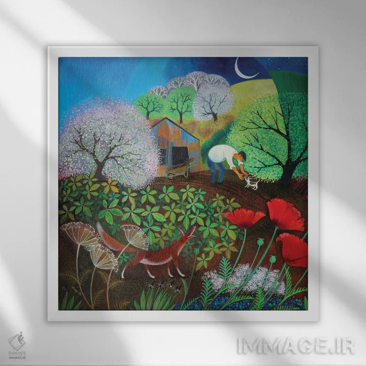 تابلو وقت رفتن، ۲۰۱۷ اثر لیزا گرا یِنسن - نمای قابدار سفید