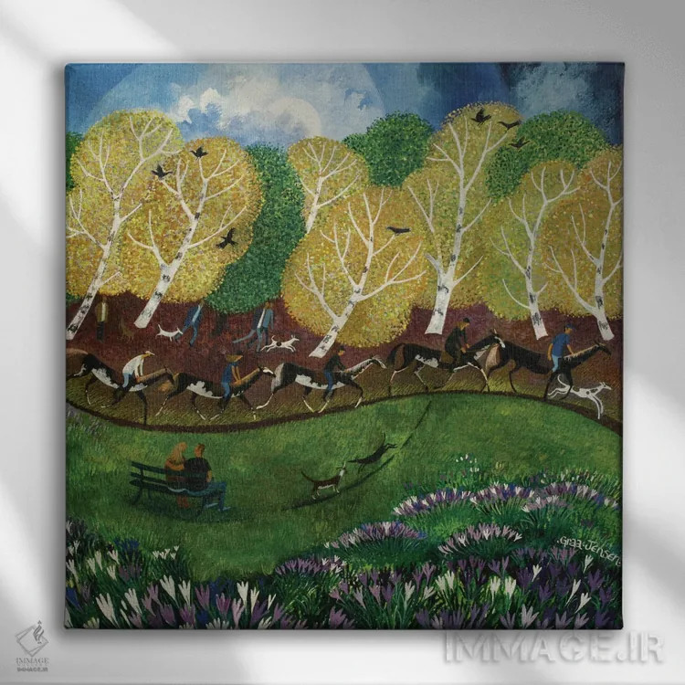 تابلو ویمبلدون کامن (پارک عمومی لندن)، ۲۰۱۳ اثر لیزا گرا یِنسن - نمای روبهرو روی دیوار