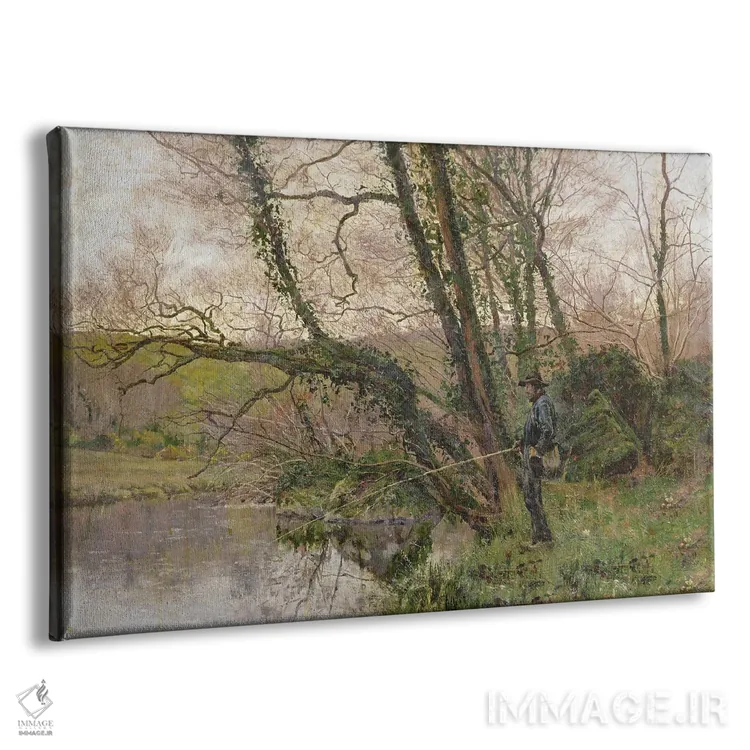 تابلو ماهیگیر کنار جویبار اثر آلویسیوس سی. اوکلی - نمای پرسپکتیو محصول