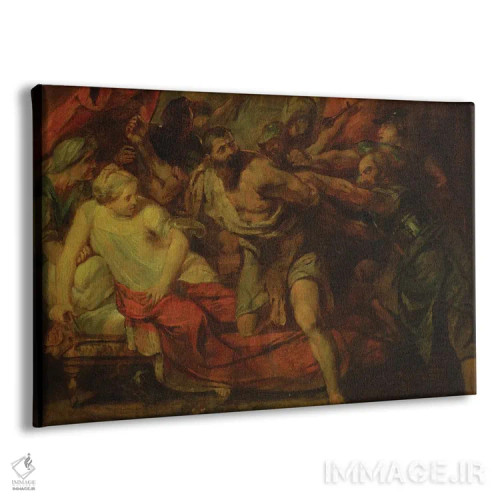 تابلو زندانی شدن شمشون، الهام از روبنس، ۱۸۴۸ اثر انسلْم فوئرباخ (نقاش آلمانی) - نمای پرسپکتیو محصول