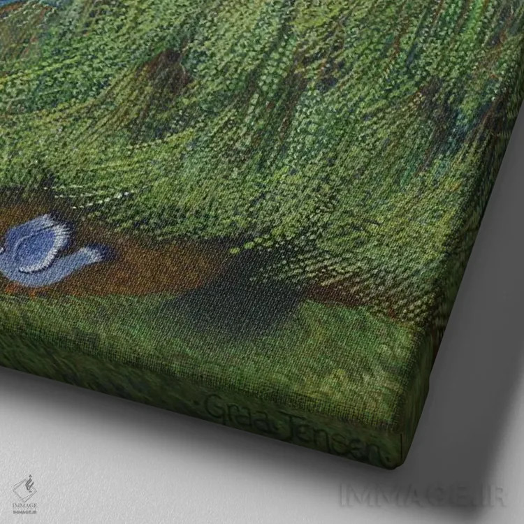 تابلو دریاچه پارک ویمبلدون، ۲۰۱۳ اثر لیزا گرا یِنسن - نمای نزدیک بافت بوم