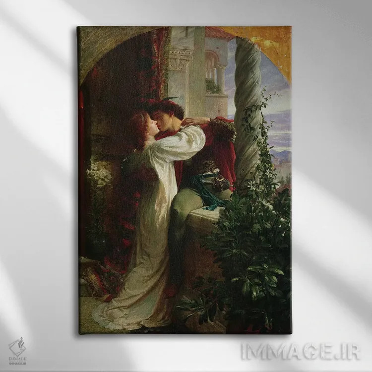 تابلو رومئو و ژولیت، ۱۸۸۴ اثر سر فرانک دیکسی (نقاش و تصویرگر بریتانیایی) - نمای روبهرو روی دیوار