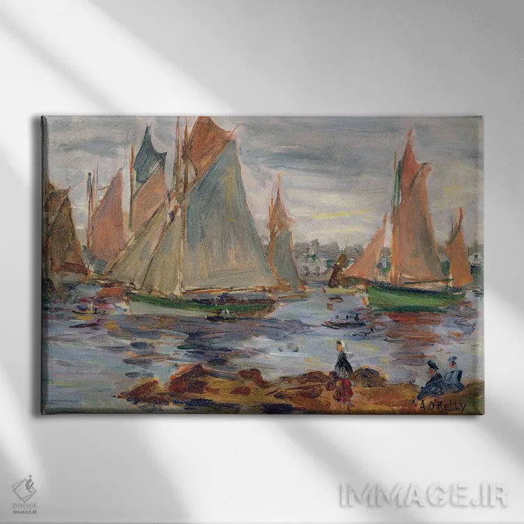 تابلو بندر کنکارنو (فرانسه) اثر آلویسیوس سی. اوکلی - نمای روبهرو روی دیوار