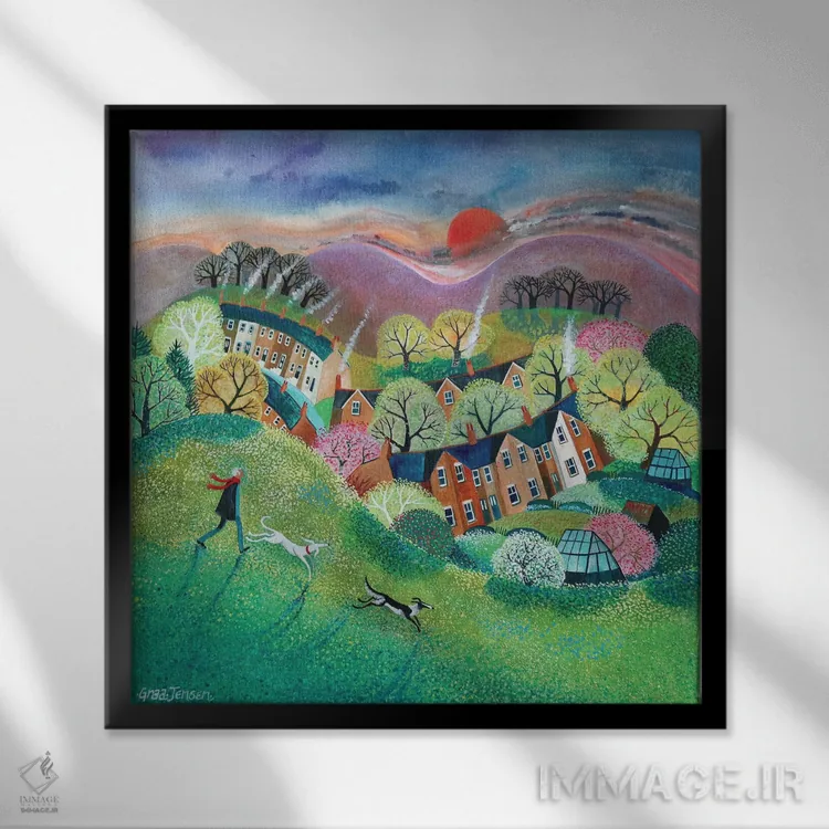 تابلو بالای کوه، ۲۰۱۹ اثر لیزا گرا یِنسن - نمای قابدار مشکی