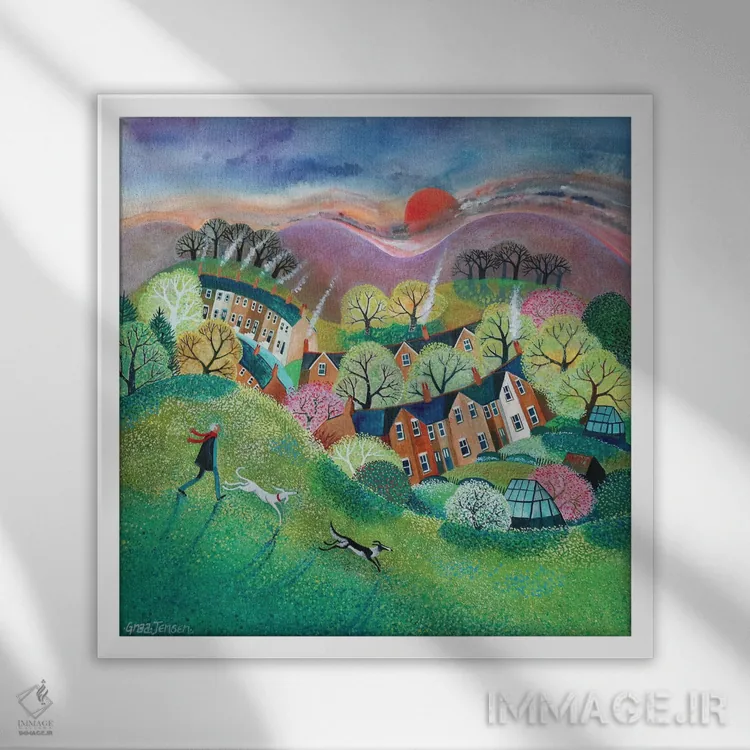 تابلو بالای کوه، ۲۰۱۹ اثر لیزا گرا یِنسن - نمای قابدار سفید