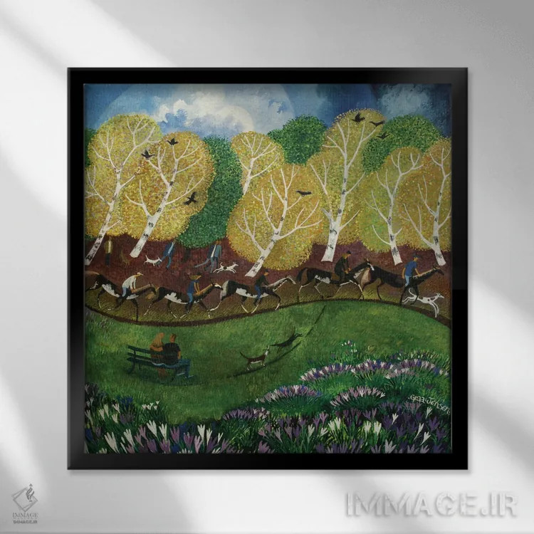 تابلو ویمبلدون کامن (پارک عمومی لندن)، ۲۰۱۳ اثر لیزا گرا یِنسن - نمای قابدار مشکی