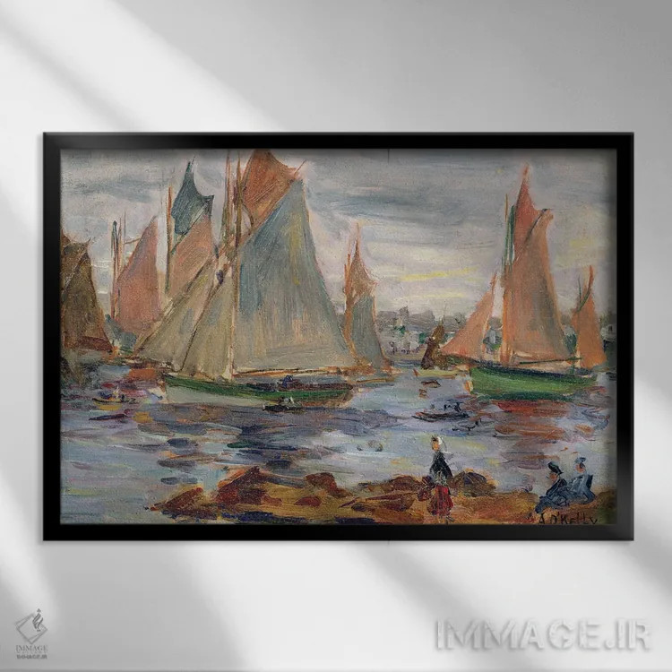 تابلو بندر کنکارنو (فرانسه) اثر آلویسیوس سی. اوکلی - نمای قابدار مشکی