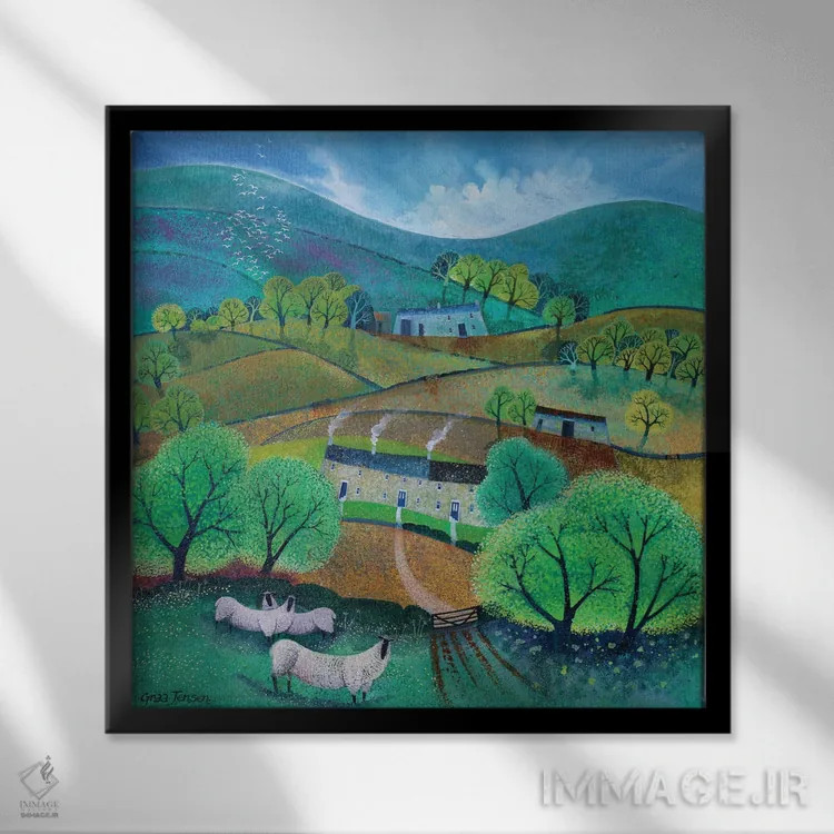 تابلو درههای یورکشایر، ۲۰۱۶ (انگلستان) اثر لیزا گرا یِنسن - نمای قابدار مشکی